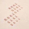 24Pcs Square False Nails Short, French Tip Stick on Nails