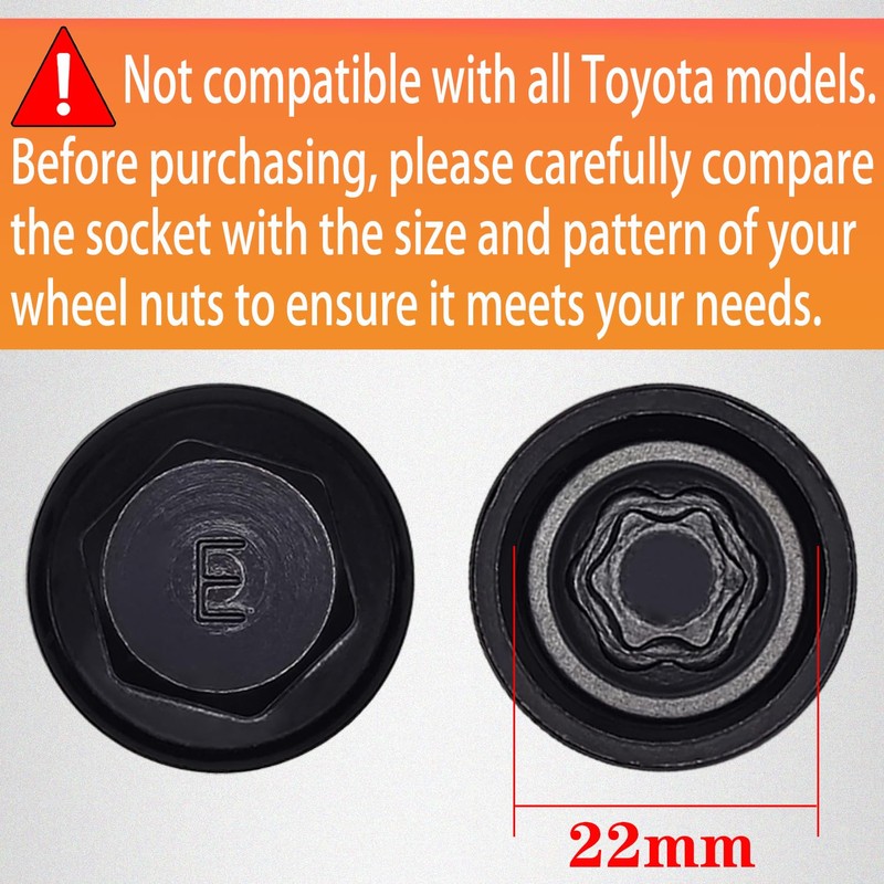 JEUCLEL E-Wheel Locking Nut Key Compatible with Toyota Models, Lexus,