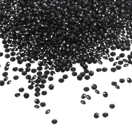 PATIKIL 10000 Pcs Wedding Table Scatter Confetti Crystals 4.5mm Acrylic Diamonds Vase Fillers Gems for Table Centerpiece Decorations Party Vase Beads, Black