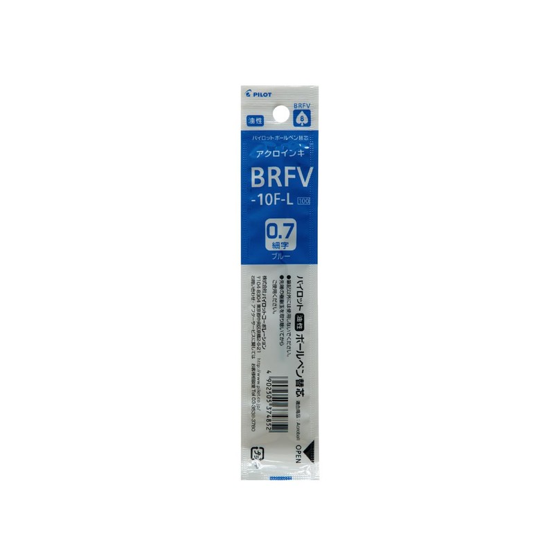 Pilot BRFV100F10L Oil-Based Ballpoint Pen Refill, Acro Ink, 0.7, Blue,