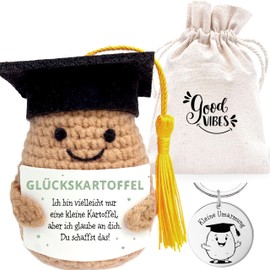 LOViLEE® Positive Potato "Johann" in Gift Set – Lucky Potato with Gift Bag & Pocket Hug – Positive Potato, Lucky Charm Exam, Courage Gift, You Create the Gift