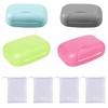 4 Pack Portable Soap Box and Mesh Bag for Soap