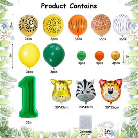 Jwssor Jungle 1st Birthday,Wild One Birthday Decoration,Jungle Balloons 1st Birthday,One Balloons,Giraffe Balloons