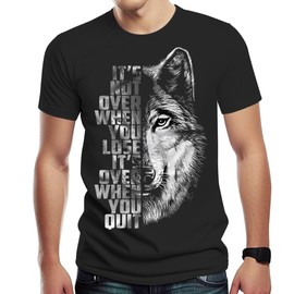 Xissazri Mens Cool Wolf 3D Print Tshirt Summer Trend T Shirt Motivational T-Shirt Tops-Black-XL
