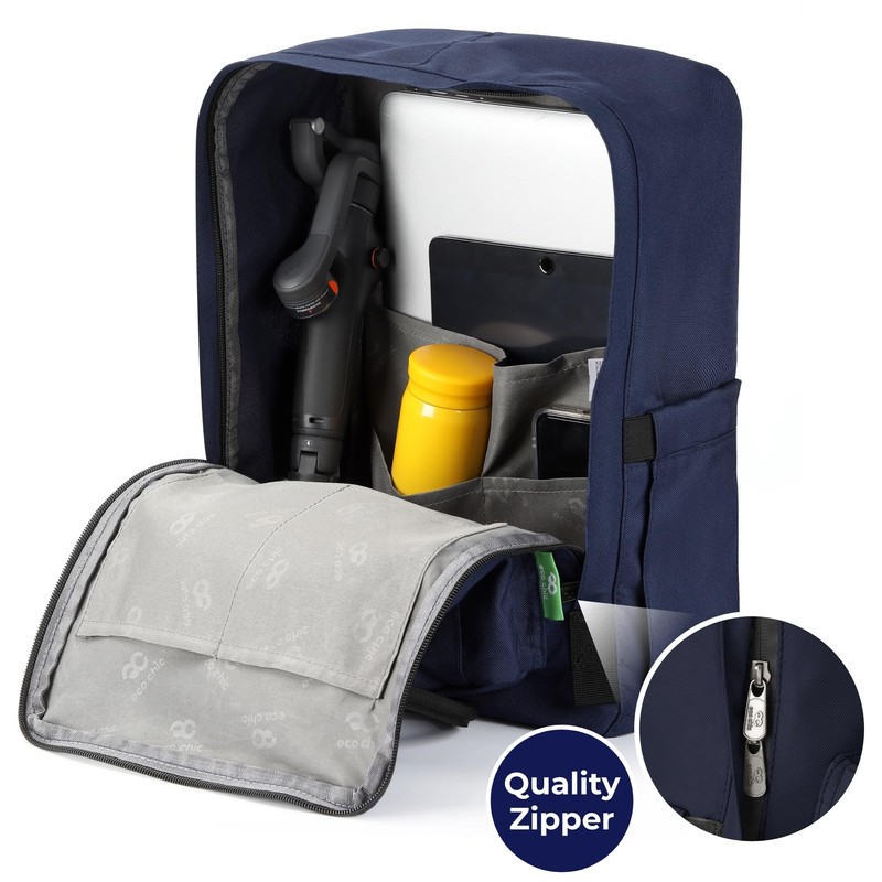 ECO CHIC Waterproof Recycled Canvas Twin Handle Backpack (Navy)