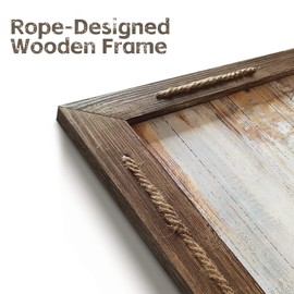 Farmhouse Framed Wall Art Decor: Rustic Barn Farm Scene Wood Picture Rural Country Animal Artwork Horizontal Countryside Landscape Cow Cattle Print Painting for Living Room Bedroom