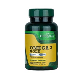 Omega 3 Gold de Alta Potencia, EPA 720  DHA 480 de Herbalia Lab, Pureza y Calidad Superior  90 Cpsulas                                                