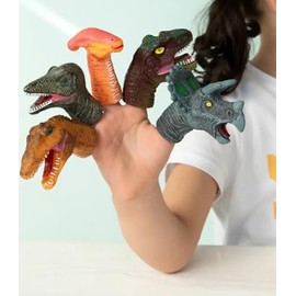 Heaton party ® Dinosaur Finger Puppets | Dinosaur Toys | Kids Finger toys Soft Rubber fun Toy 5 Pack