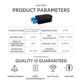 Fiber Optic Loopback Adapter SC/UPC Interface Circuitors Signal Loopback Connector SM/MM/OM3/OM4 (SC/UPC SM-9/125)