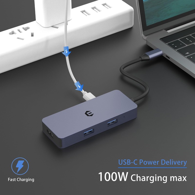 6 in 1 USB C Hub with Two Displays, USB