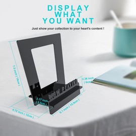 Boloyo Acrylic Now Playing Vinyl Record Stand , Clear Record Display Stand for Vinyl Records and LP Records 3D NOWPLAYING Record Holder LP No-Tool Assembly Display Storage Stand(Black)