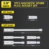 EMENTOL 7PCS 3/8" Drive Spark Plug Socket Set, CR-V, Swivel