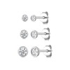 Ecripe 3 Pairs of 925 Sterling Silver Stud Earrings, Hypoallergenic