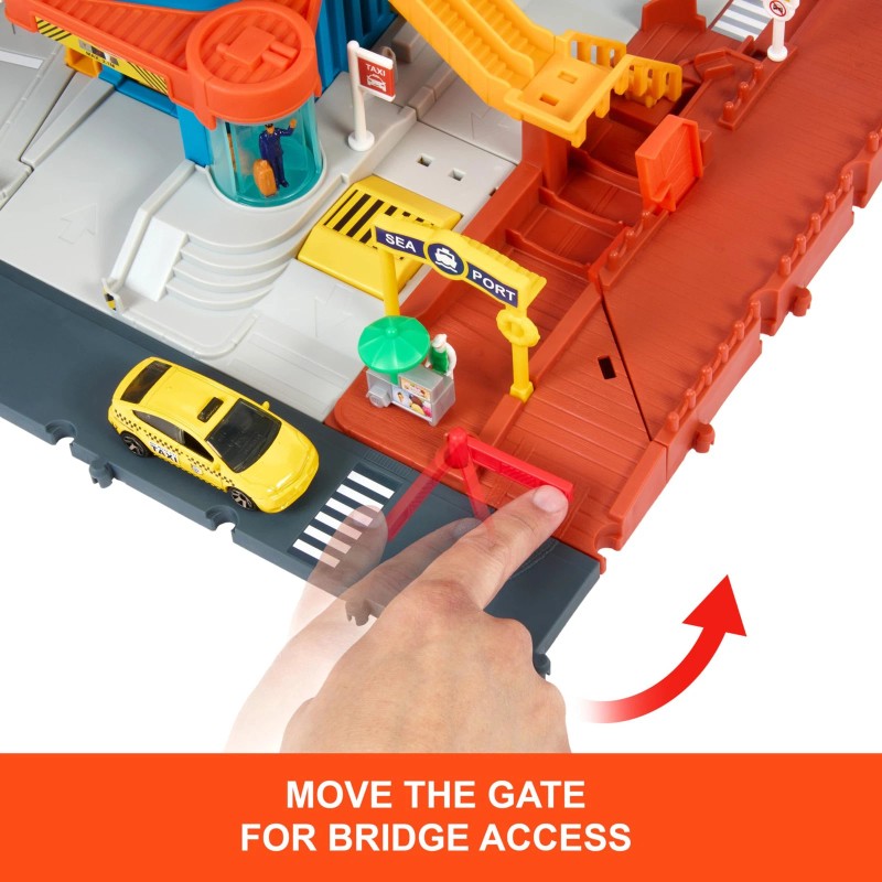 Matchbox Action Drivers Transportation Center Playset With Helicopter Boat Taxi