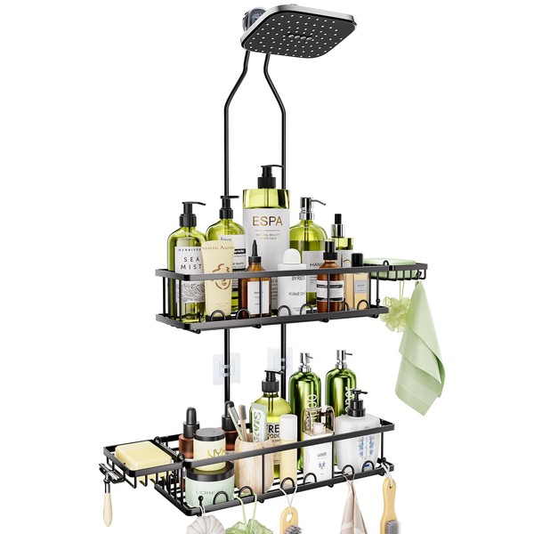 Skyapex Shower Caddy Hanging: Adjustable Height No Blocking to Shower