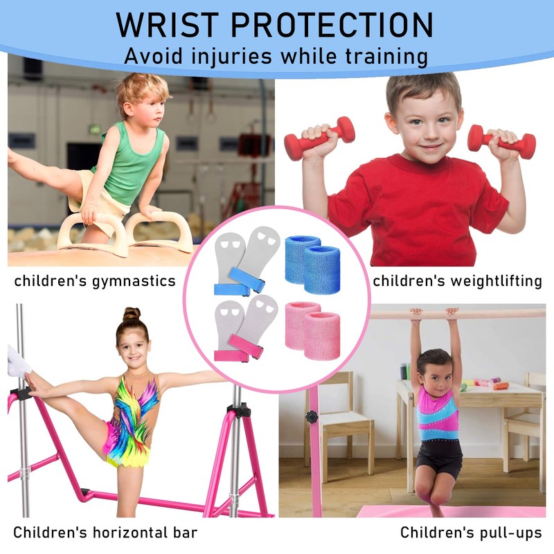 JSTHHTT 2 Sets Griffpads Kinder Reckriemchen Turnen Mädchen Reck Handschuhe