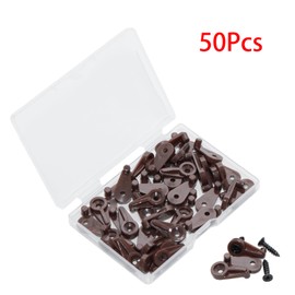 Pocoxll 50 Pack Brown Glass Window Retainer Clips，Mirror Fixing Clips（Includes Black Screws）