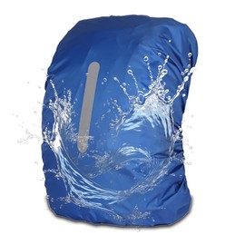 Backpack Cover, Waterproof, Rain Cover, Rain Cover, Heavy Duty, High Intensity Reflective Marks, Ultra Lightweight, Waterproof Cover, For Work or School Commutes, Rainy Season Protection, blue (royal)