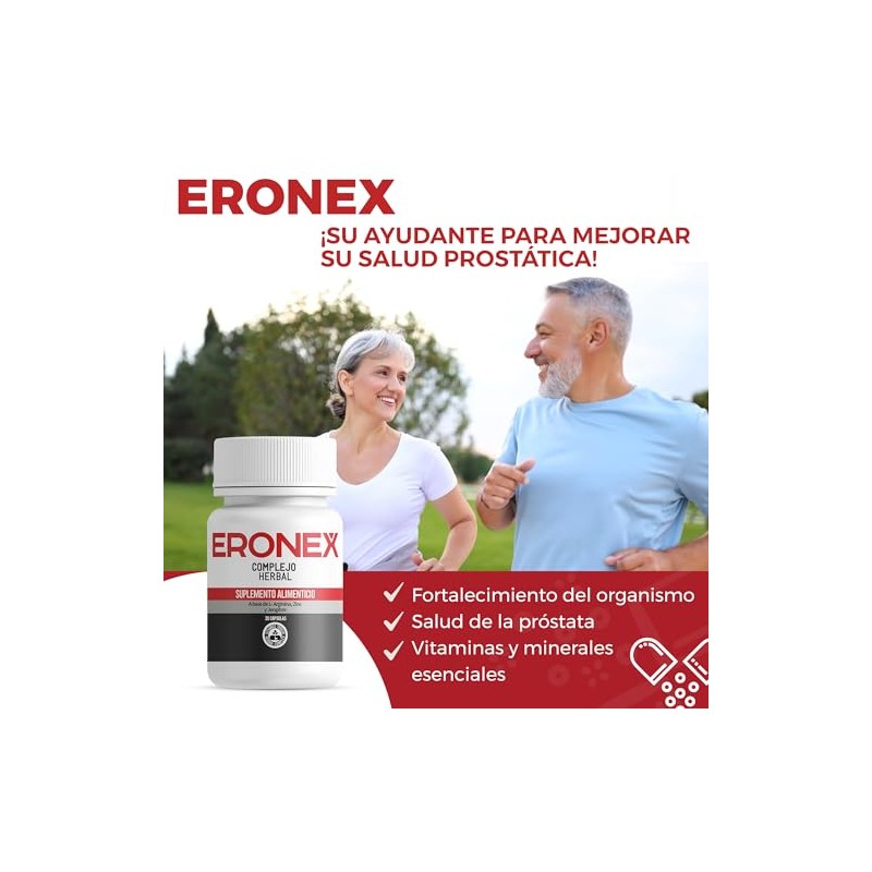 ERONEX (2 Frascos) - L-Arginina, Zinc, Jengibre | Suplemento Alimenticio