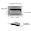 2-Pack Concealed Recessed Pulls Handles - 5" x 3-1/4", Brushed