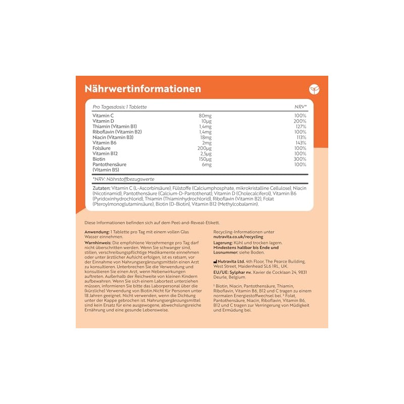 Nutravita Vitamin B Complex with Vitamin C + D +