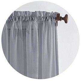 Megachest Woven Voile Slot Top Curtain 2 Panels (dark silver, 78" wideX81 drop(W200cmXH206cm))