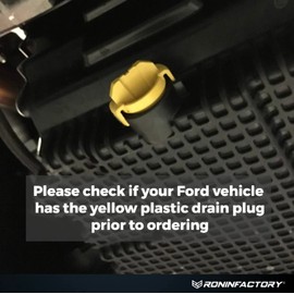 RONIN FACTORY Ford F150 Oil Drain Plug 2015+ F150 Raptor Mustang (Ford Bronco V6) Replacement Yellow Plastic Engine Oil Drain Plug BC3Z-6730-A / FT4Z-6730-A / KX6Z-6730-B (See Fitment Guide Below)