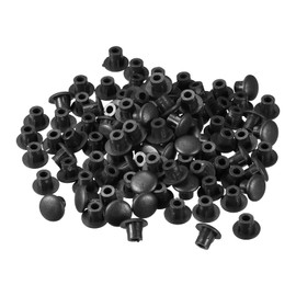 uxcell Screw Hole Plugs, 5mm(3/16") Dia PP Snap in Shelf Button Flush Type Caps for Furniture Cabinet Cupboard, Black 180 Pcs