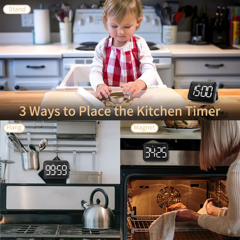 NOKLEAD Digital Kitchen Cooking Timer - Magnetic Countdown Count Up