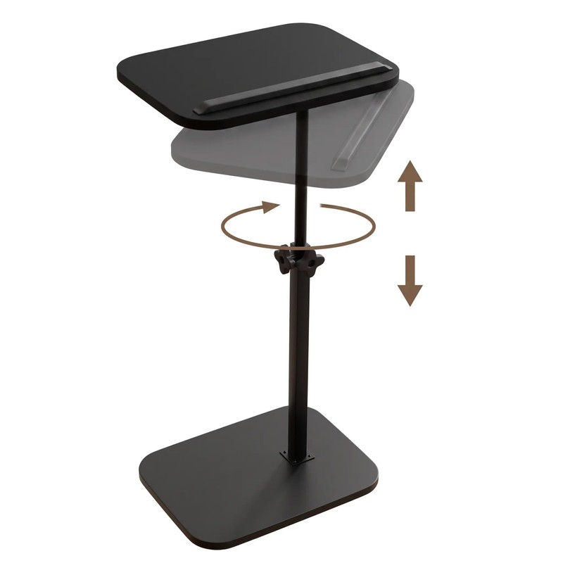 C Shaped End Table for Couch, TV Dinner Tray Table