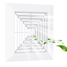 Kedoxi Bathroom Exhaust Fan Cover 9 X9 Inch, Replacement Bathroom Ceiling Fan Grille With Springs, Parts For Square Ceiling Wall-Mount Vent Fan, Air Diffuser, Ventilation Fan Abs Vent Cover White