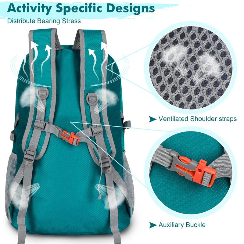 Packable Hiking Backpack 30L - Lightweight Foldable Backpacks Water Resistant
