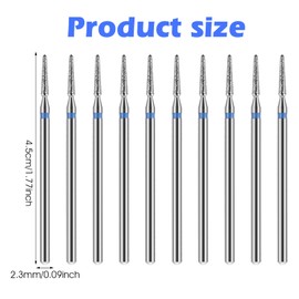 10 Pcs 3/32'' Cuticle Clean Nail Drill Bit Set with Case, Diamond Cuticle Bit for Nail Drill Bits Electric File Machine Bits Manicure Pedicure Polishing Kit for Salon Manicure