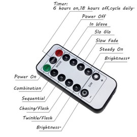 Dreamworth 8 Mode StringLight 13 Keys Remote Control Replacement