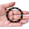 COSFAN Pack of 2 Triple Protection Bracelet, Natural Black Obsidian