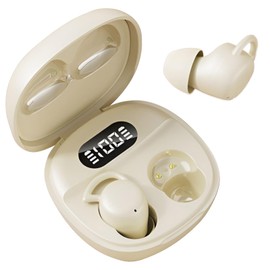 FALLELF Sleep Earbuds,Sleep Earbuds for Side Sleepers with Digital Display,Mini Earplugs Side Sleep Comfortable Bluetooth Earphones (Skin)