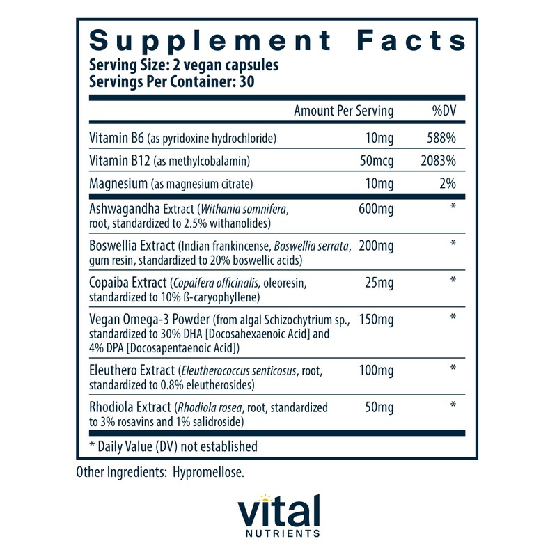 Vital Nutrients Vegan Adrenal Support + | Supplement to Support