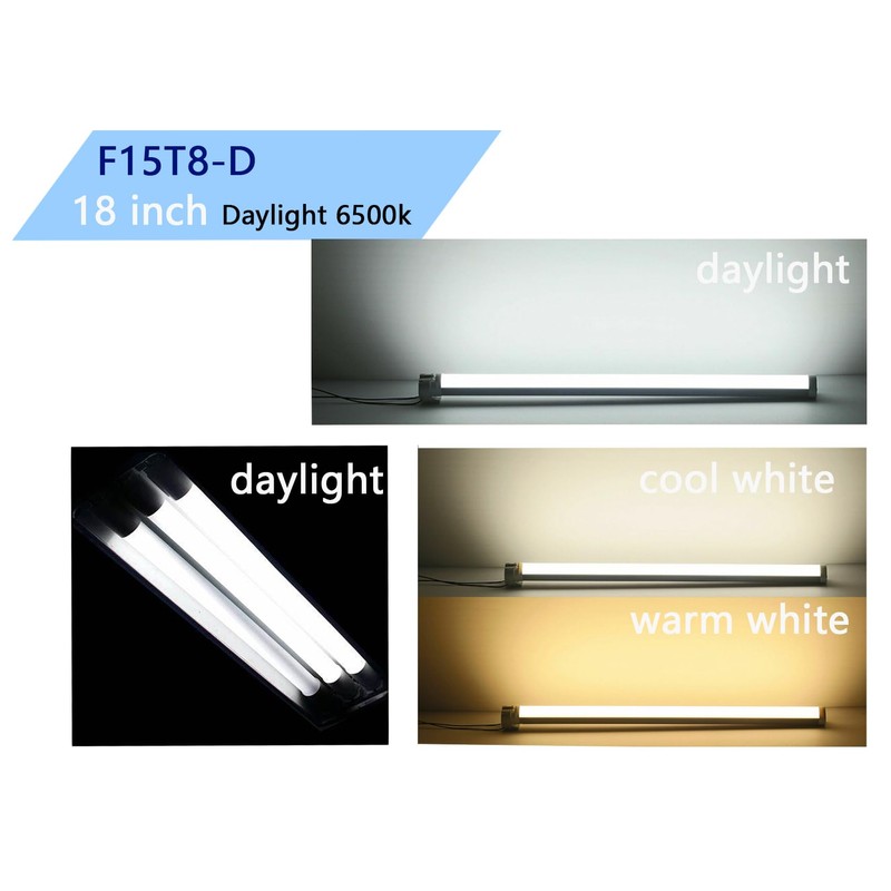 18'' Full Spectrum Daylight 15Watt Aquarium and Plant Light Bulb,Bright