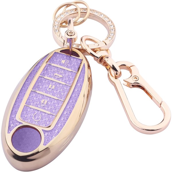 Cute Bling Key Fob Cover for Nissan 5 Buttons, Diamond