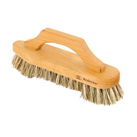 Redecker Union Fiber Scrub Brush with Oiled Beechwood Bow-Shaped Handle, 8-5/8-Inches