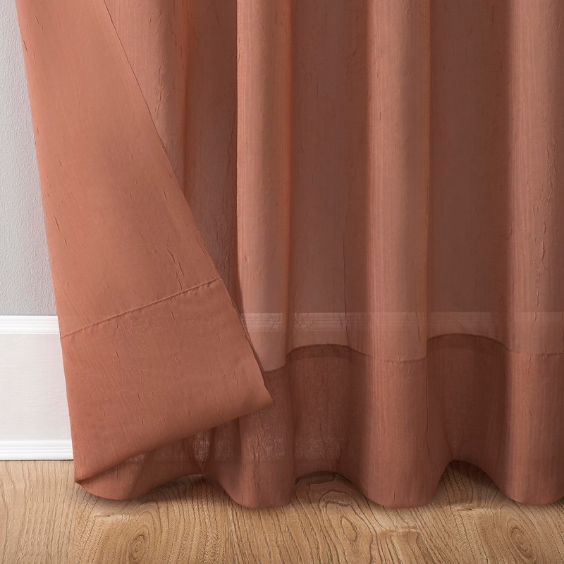 No. 918 Erica Crushed Sheer Voile Rod Pocket Curtain Panel,