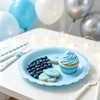 30 Pack Blue Scalloped 9 Inch Paper Plates, Disposable Flower