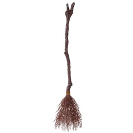 Spooktacular Creations Halloween Witch Vine-Patterned Broom Brown Cane, Witch Broomstick for Women Halloween Party Costume Accessories Stage Prop Kids and Adults, Photo Booth Accessory