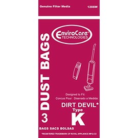 EnviroCare Replacement Vacuum Cleaner Dust Bags Compatible for Royal Dirt Devil Type K Broom Vacs 3 Pack