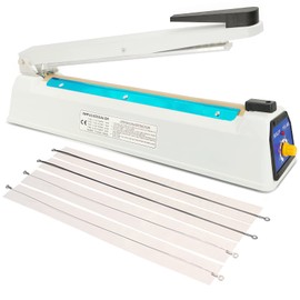 SEELAUGH Impulse Sealer 16 Inch Heat Sealer Mylar Bag Sealer Machine, Manual Poly Plastic Bag Sealer Heat Seal with 4 Replacement Elements Parts(2 Cutting Lines Included)