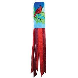 In the Breeze 5212 — Cardinal 40-inch Inspiration Windsock — Colorful Hanging Garden Décor with Embroidered Details…
