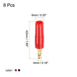 PATIKIL Banana Plugs Speaker Banana Plugs Screw Type 4mm Gold-Plated Copper Red Black for Speaker Wires, Sound Systems, Video Receivers, Home Theater Pack of 8