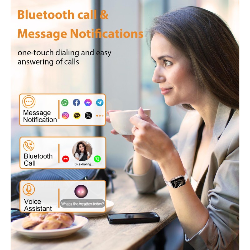 Betatree Smart Watch for Women (Answer/Make Calls),1.83" Touch Screen Fitness