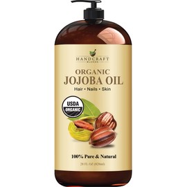 Handcraft USDA Organic Jojoba Oil 28 fl. oz – 100% Pure & Natural Jojoba Oil for Skin, Face, and Hair – Deeply Moisturizing Anti-Aging Jojoba Oil for Men and Women