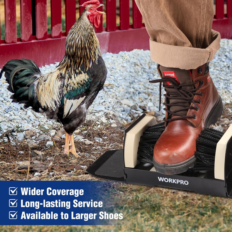 WORKPRO Boot Brush Scraper Outdoor, Shoe Cleaner Brush, Boot Scrubber,